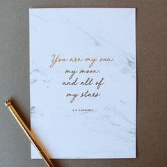 'You are my sun...' foil print