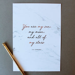 'You are my sun...' foil print