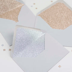 Dove Grey glitter-lined envelopes - Pack of 10